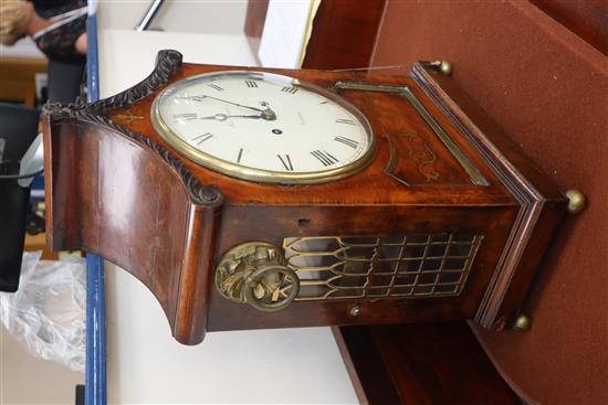 John Charles of Portsea. A Regency brass inset mahogany bracket clock, 18in.